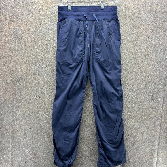 Lululemon Jogger Pants Women 6 Blue Dance Studio Drawstring Stretch Athletic - Picture 1 of 8